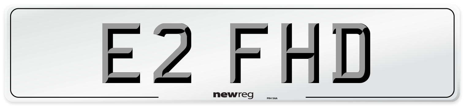 E2 FHD Number Plate from New Reg